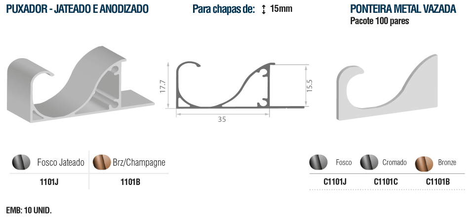 1101B-PUX JATEADO BRZ CHAMPAGNE 15MM H35