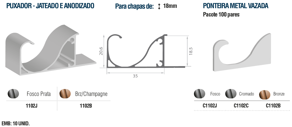1102B-PUX JATEADO BRZ CHAMPAGNE 18MM H35