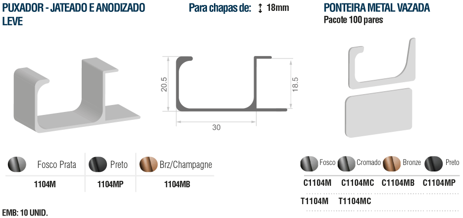 1104M-PUX JAT FOSCO PRATA 18MM LEVE