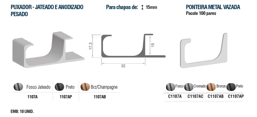 1107A-PUX JAT FOSCO PRATA 15MM PESADO