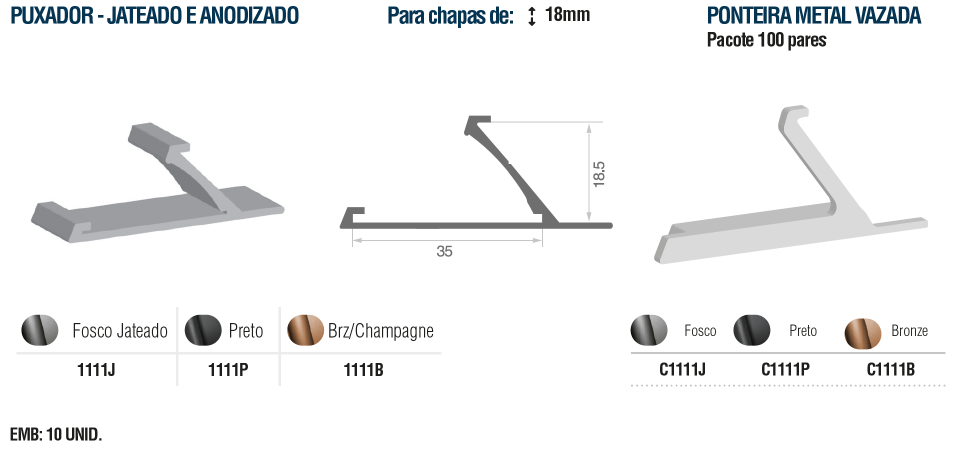 1111B-PUX JAT BRZ CHAMPAGNE 18MM ENCAIXE