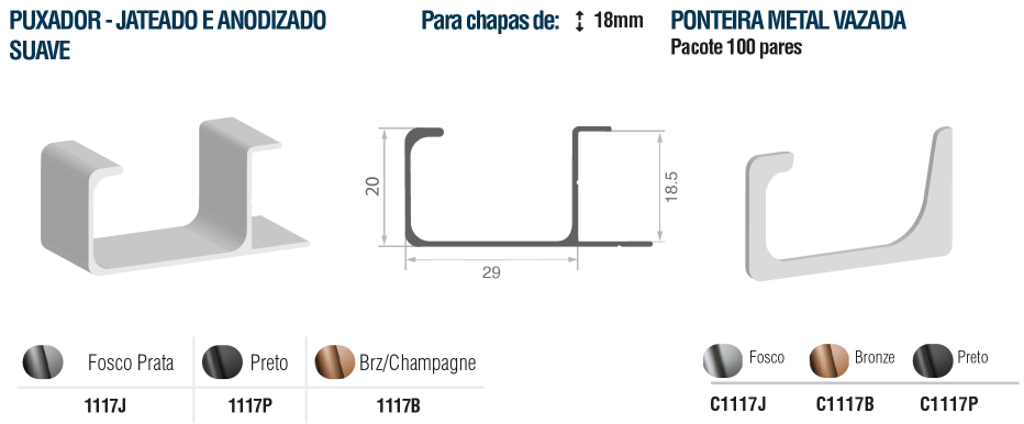 1117B-PUX JAT BRZ CHAMPAGNE 18MM SUAVE