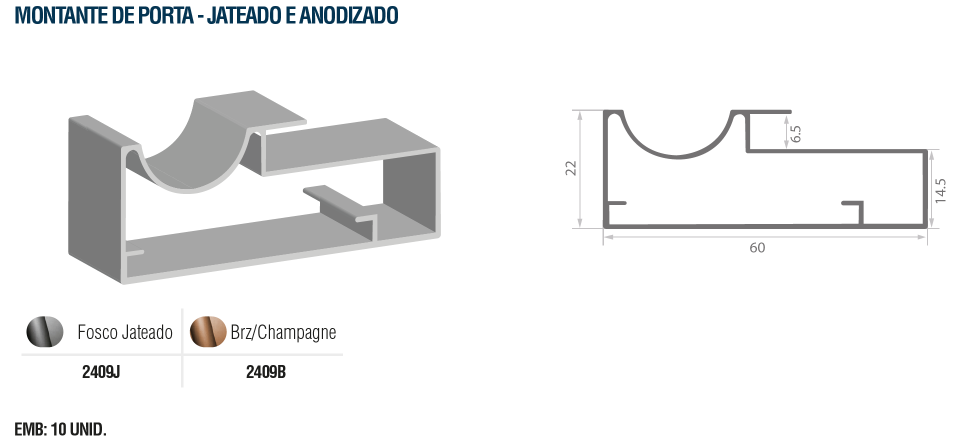 2409B - MONTANTE JATEADO BRZ CHAMPAGNE