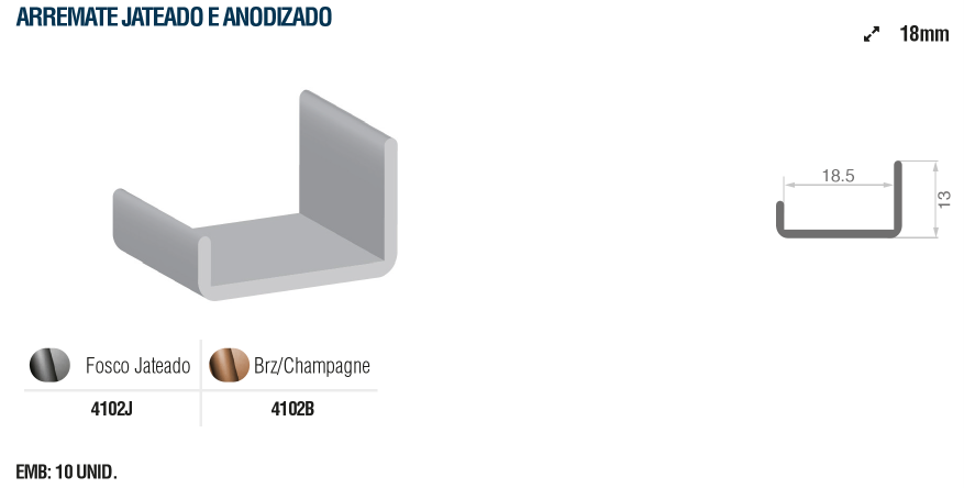 4102B - ARREMATE JAT BRZ CHAMPAGNE 18MM